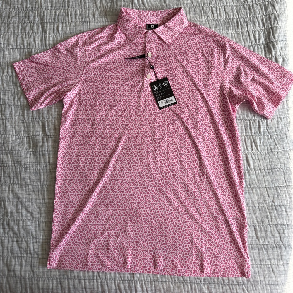 FootJoy Pink Floral Lisle Polo